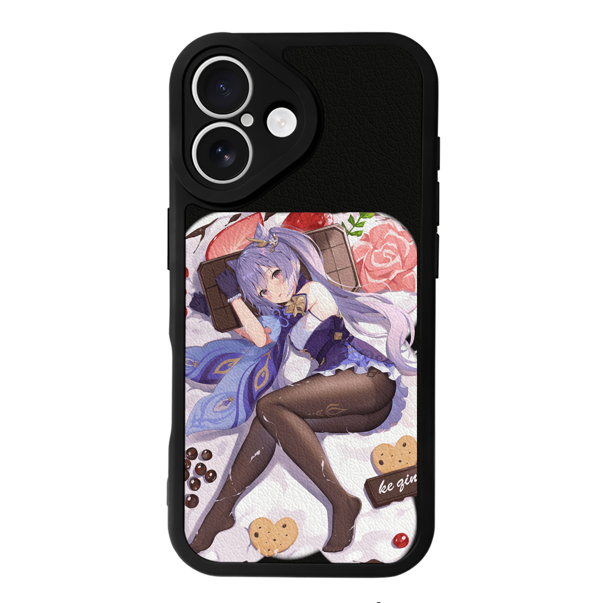 げんし神 刻晴 こくせい genshin Kokusei 【iPhone 16シリーズ対応】シリコンスマホケース（レザー調） 材質：シリコン